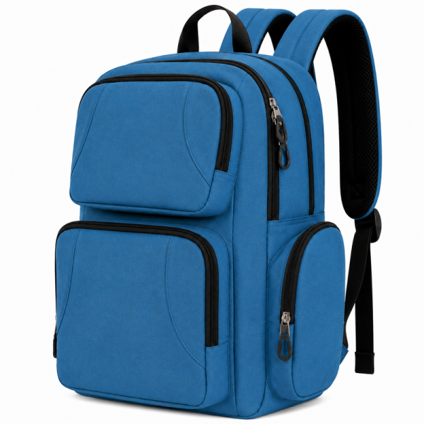 BP-122 Peacock Blue Backpack With Multiple Pockets (New)