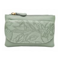 5706 Sage Lorenz Floral Embossed Coin Purse 5706 Sage Lorenz Floral Embossed Coin Purse