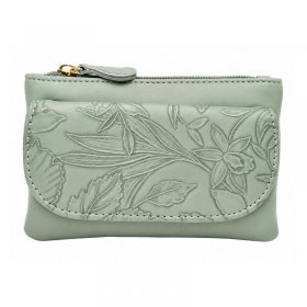 5706 Sage Lorenz Floral Embossed Coin Purse