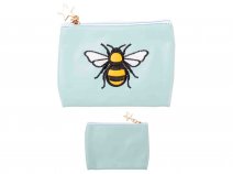 CP06 SKY BLUE BEE APPLIQUE MINI PURSE