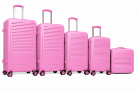 T-HC-716 SET OF 5 Pink Premium Hard Shell Suitcases