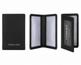 0994 Black Folding Slimline Leather Travel Card Holder