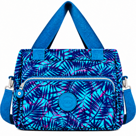 2503 Turq Pattrnd Crnkld Nylon H'Bag With Shoulder Strap (New)