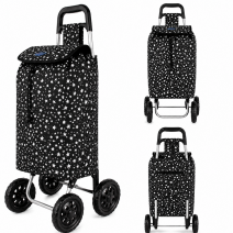 ST204 BLACK STAR 4-WHEEL SHOPPING TROLLEY