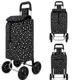 ST204 BLACK STAR 4-WHEEL SHOPPING TROLLEY