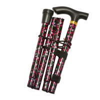 2879 Pink Floral Value Folding Walking Stick Plain 2879 Pink Floral Value Folding Walking Stick Plain