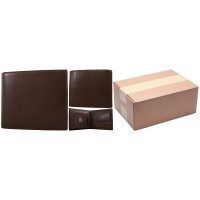 1011 ASSORTED BROWN ITALIAN LEATHER WALLET BOX OF 10