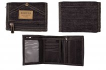 LL-43 BLACK DENIM VELCRO WALLET