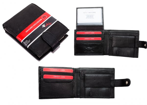 PR-07 COW NAPPA BRANDED MEN'S WALLET RFID