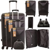 T-HC-20 BLACK SET OF 4 TROLLEY SUITCASE