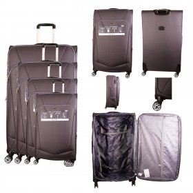 T-SC-02 DARK GREY SET OF 4 TRAVEL TROLLEY SUITCASES