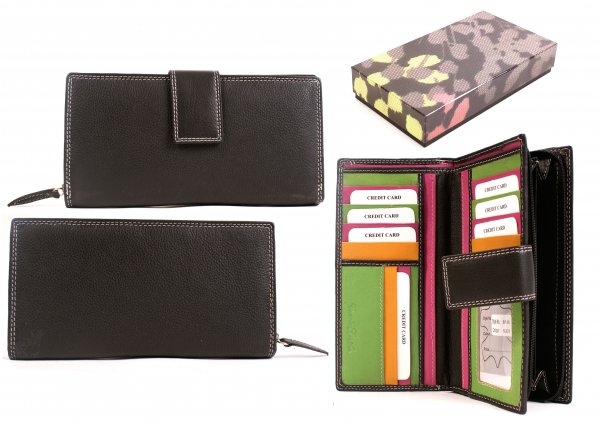 SP-30 BLACK SOFT GRAIN LEATHER PURSE - T162