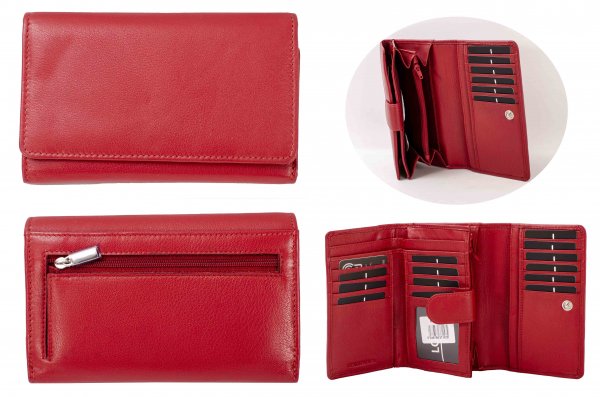 0468 LORENZ RED LEATHER PURSE