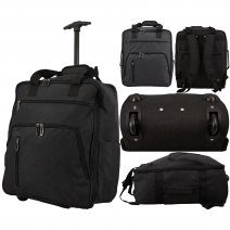 TR-E-002 BLACK EASYJET UNDERSEAT CABIN SIZE 2-WHEELED BACKPACK