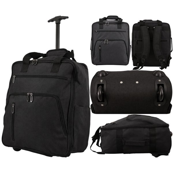 TR-E-002 BLACK EASYJET UNDERSEAT CABIN SIZE 2-WHEELED BACKPACK