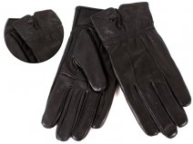 8910 BLACK Ladies Soft Leather Glove with Button LARGE