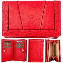 0589 ROSSO PEBBLE LEATHER MEDIUM TOP ZIP ROUND PURSE WALLET