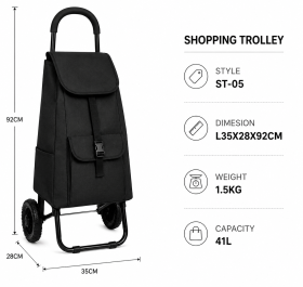6966 Black 2 Wheeler Trolley Bag