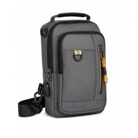 2533 Grey Grained Polyester Multi-Wear Bag/ Backpack