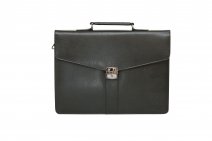 9895-AB Tassia Black Bonded Leather 15.6" Laptop Briefcase -B013