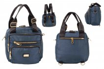 2435 TEAL POLYESTER MULTI ZIP MULTI-PURPOSE BAG AND BACKPACK