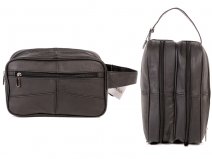 3754 Double Top Zip C.HIDE WASH BAG BLACK