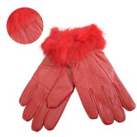8912 RED LEATHER GLOVES SMALL
