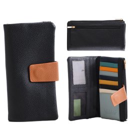 7271 BLACK SMALL TABBED PURSE WITH MULTICOLOURED CREDIT CARD SLO