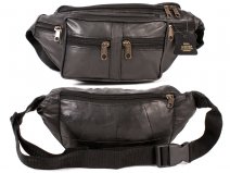 1295 BLACK SOFT LEATHER BUMBAG