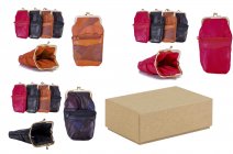 4611 BOX OF 12 PATCHWORK CIGARETTE & LIGHTER PURSE