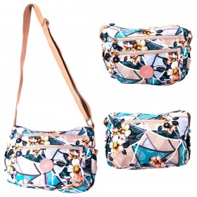 LL-178 CREAM FLORAL SHOULDER BAG