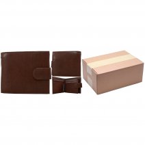 4766 ASSORTED TAN ITALIAN LEATHER RFID WALLET BOX OF 10