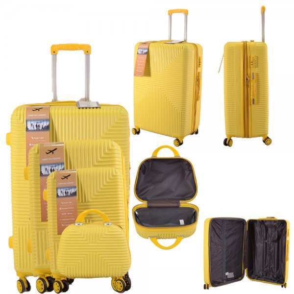 T-HC-20 YELLOW SET OF 4 TROLLEY SUITCASES