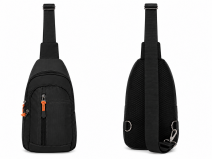 LL-7093 BLACK X-BODY 3 ZIP SHOULDER BAG
