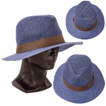 8762 NAVY GENTS TRILBY STYLE WIDE BRIM SUN HAT