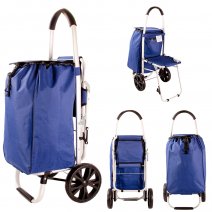 VS101 NAVY 2-WHEEL SHOPPING TROLLEY BAG WITH FOLDING CHAIR
