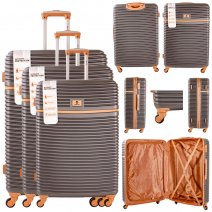 1996 GREY SET OF 3 TRAVEL TROLLEY LUGGAGE SUITCASE