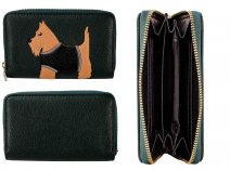 LW178 GREEN APPLIQUE SCOTTIE PURSE