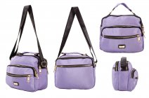 2434 LILAC POLYESTER MULTI ZIP X-BODY BAG WITH TOP HANDLE