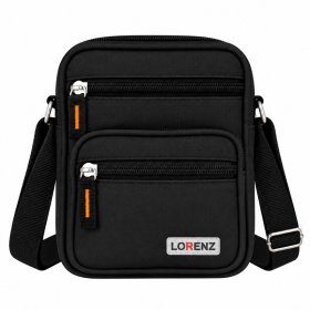 2570 Black Small Unisex Polyester Bag With 5 Zips (New)