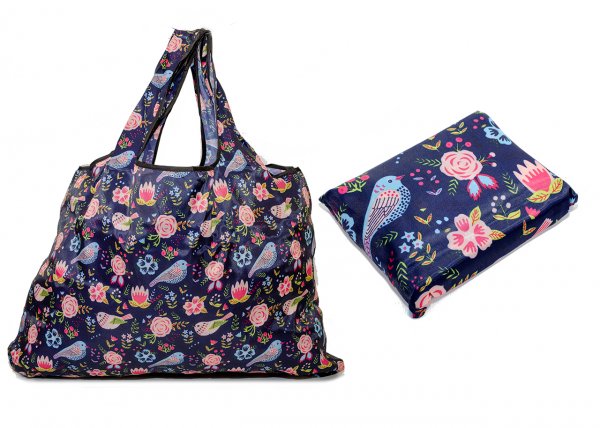 LL-113 FOLDED SHOPPING BAG MULTI FLORAL PRINT