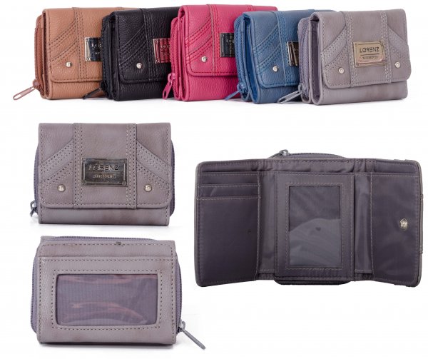 7556 GREY T.TNE LTHR GRN PU ZIP RND PRSE