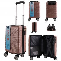 T-HC-US-1624 ROSE GOLD RYAN AIR CABIN-SIZED TRAVEL TROLLEY SUITC