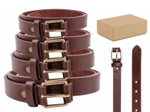 2709 BROWN 1'' ALL SIZE BELT WITH BRASS BUCKLE BOX OF 12
