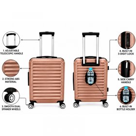 T-HC-US-1860 Rose Gold EasyJet Hard Shell Cabin Suitcase