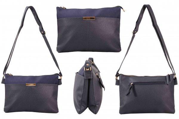 JBFB360 NAVY PU HANDBAG WITH MULTIPLE POCKETS
