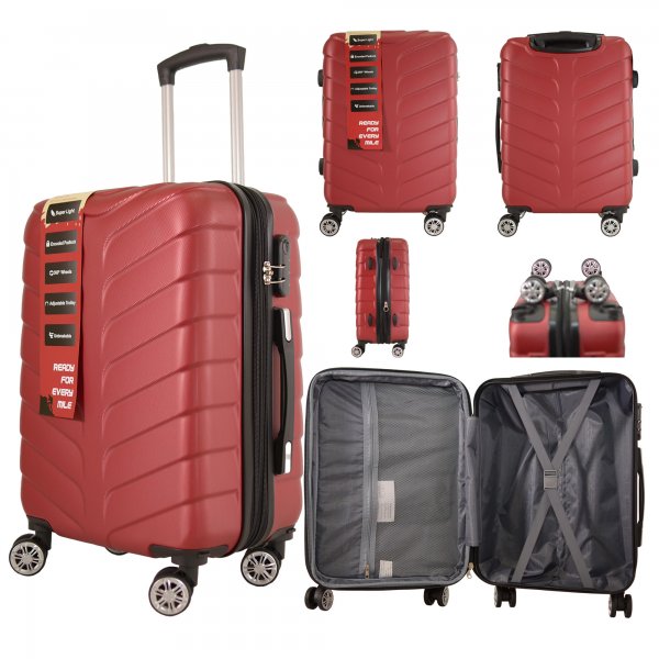 T-HC-CABIN-2025 BURGUNDY TRAVEL TROLLEY