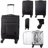 VINHO-0018630 21" CABIN SIZED BLACK TRAVEL TROLLEY SUITCASE