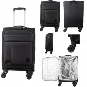 VINHO-0018630 21" CABIN SIZED BLACK TRAVEL TROLLEY SUITCASE