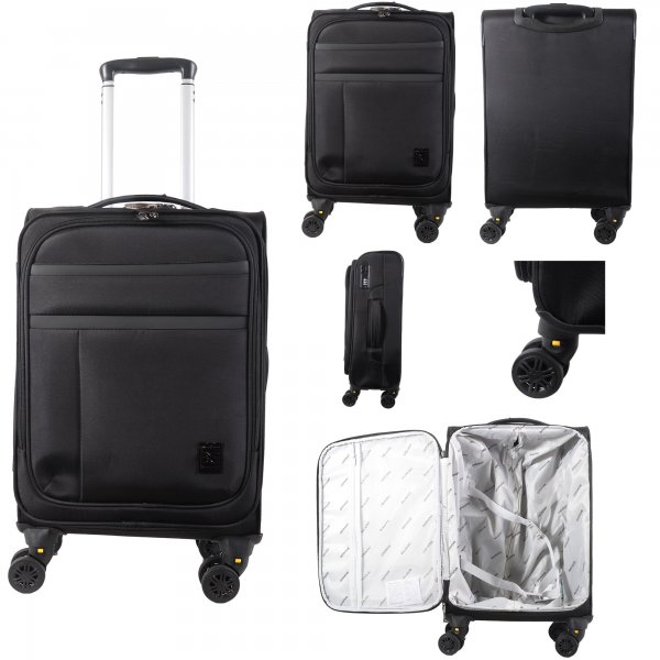 VINHO-0018630 21" CABIN SIZED BLACK TRAVEL TROLLEY SUITCASE